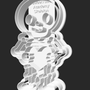 Halloween Skeleton All-in-One Cookie Cutter with Embossing Stamp STL File | 3D Printable