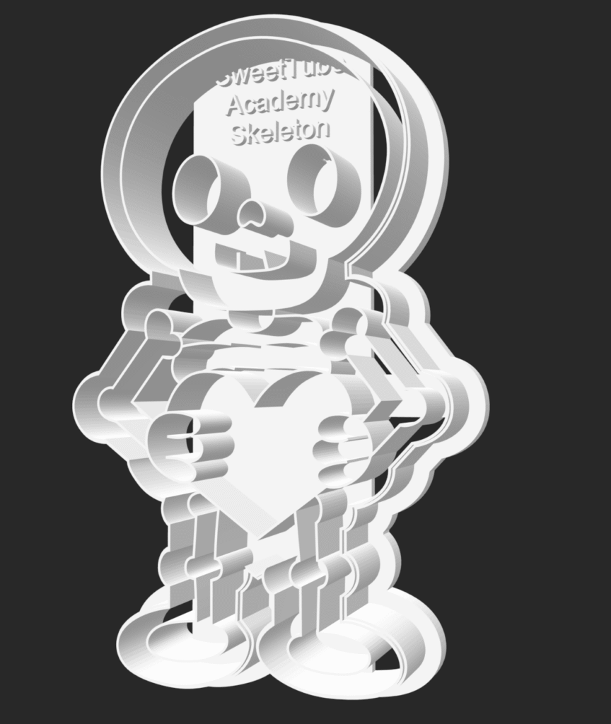 Halloween Skeleton All-in-One Cookie Cutter with Embossing Stamp STL File | 3D Printable